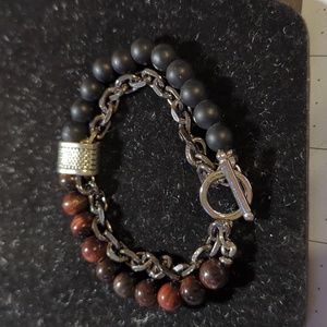 Men's stainless steel tiger eye
